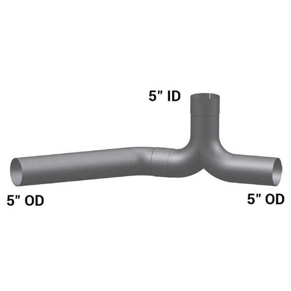 Peterbilt 359 5 Inch ID/OD Steel Exhaust Y-Pipe By BESTfit Replaces 14-14055