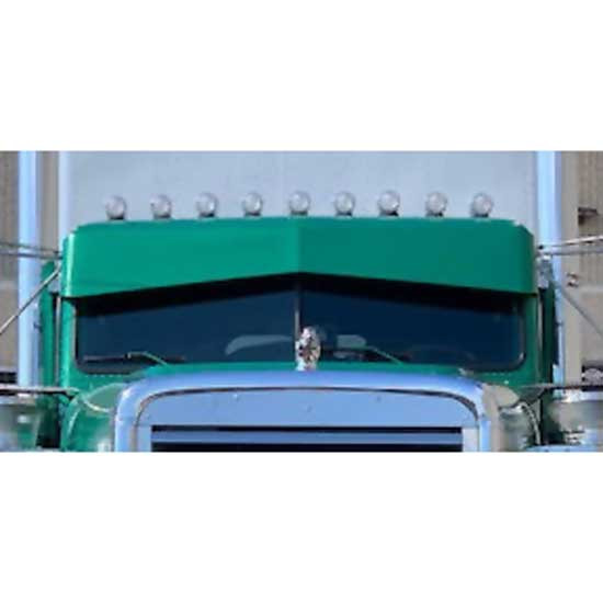 14 To 10 Stainless Steel Reverse Bowtie Visor W/ 10 RND 2 Inch Light Holes For Freightliner Classic Models