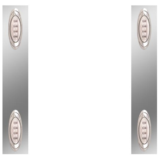 Stainless Rear Air Cleaner Panels W/ 4 P1 Red/Clear LEDs For Freightliner Classic XL W/ 13 Inch Donaldson