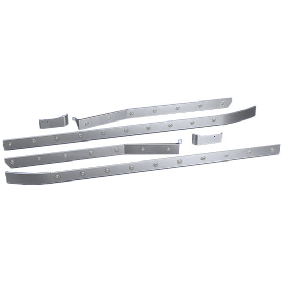 3 Inch SS Cab-Sleeper Panels W/ 34 - 3/4 Inch Amber/Clear LEDs For Freightliner Cascadia 116BBC
