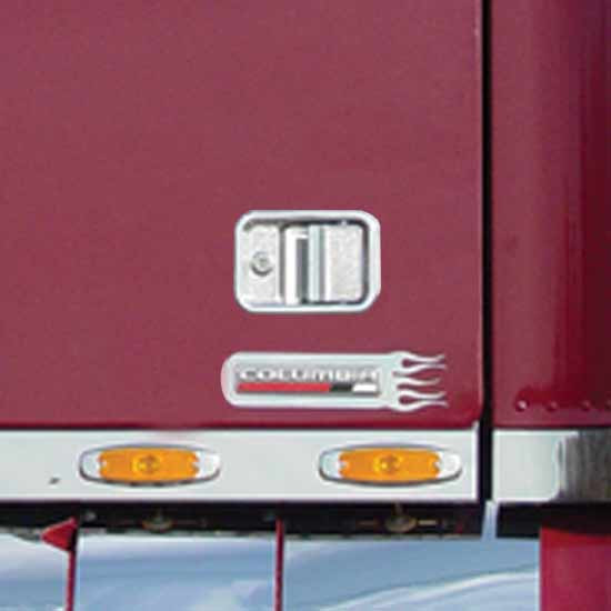 Stainless Steel Door Logo Trim With Flames For Freightliner Columbia