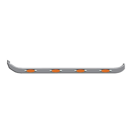 70 Inch Stainless Steel Sleeper Panels W/ 8 - M1 Amber LEDs For Freightliner