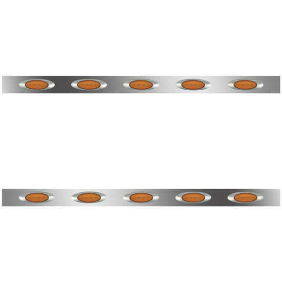 Stainless Steel Sleeper Panels W/ 5 M1 Lights Per Side & 20 Inch Extension