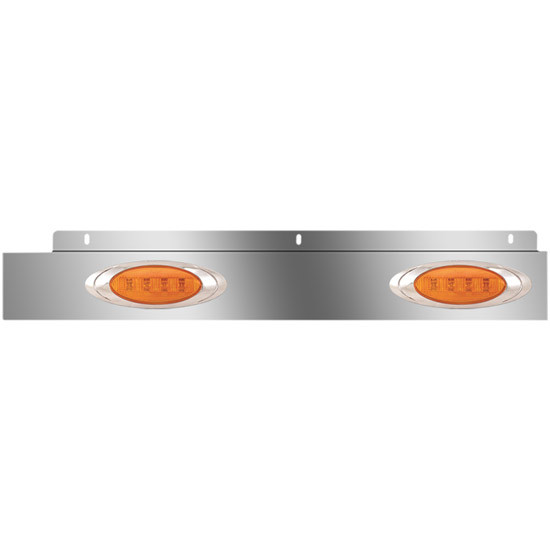 Stainless Steel Sleeper Panel Extensions 25.3 Inch W/ P1 LEDs - Pair For Freightliner Classic 120, XL 132, FLD112, FLD112