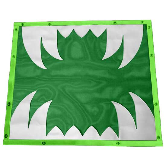 Vinyl Bug Screen - Emerald Green W/ Lime Green Trim & Black Teeth For Freightliner Coronado