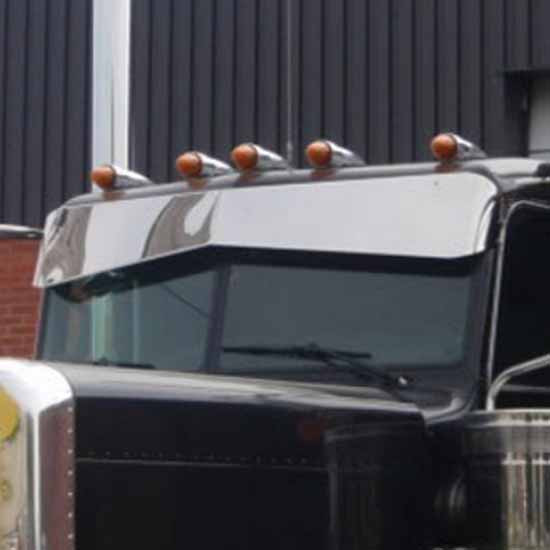 12 Gauge Customs 10 X 13 Inch Stainless Steel Reverse Bowtie Visor For Peterbilt 567 - Side Mount