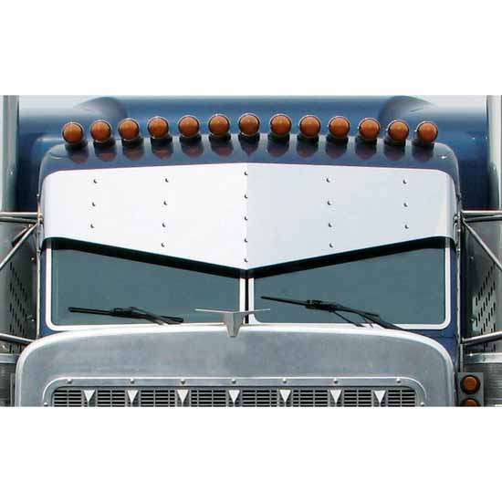 16 X 10.5 Inch Stainless Steel Slammed Visor For Peterbilt 300 Series