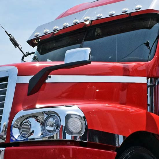 Stainless Steel Hood Accent Trim For Freightliner Century 112, 120