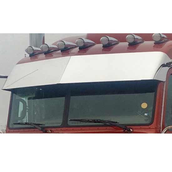 14 Inch Stainless Blind Mount Drop Visor For Peterbilt 300 Series 2005 - Newer W/ Flat Or Raised Roof