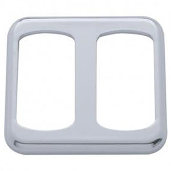 Chrome Plastic Rocker Switch Trim- Double For Freightliner