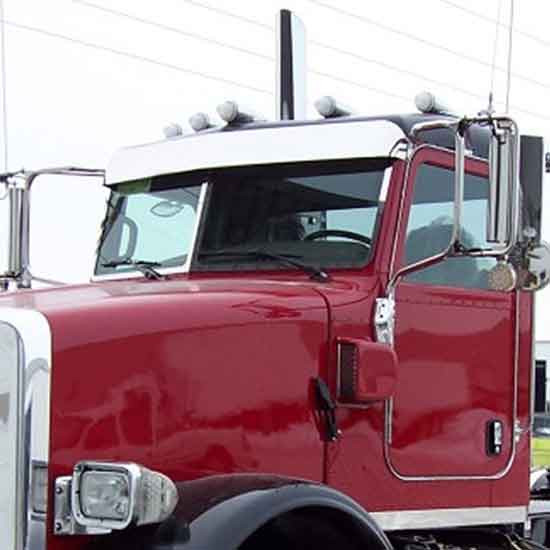 12 Gauge Customs 12.5 Inch Smooth Aluminum Drop Visor For Peterbilt 378, 379, 388 & 389