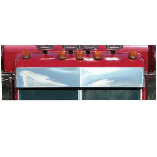 Turnpike Truck Trim 10.5 Inch Stainless Steel Darwin Style 2 Piece Drop Visor For Peterbilt 379, 378, 377, 375, 385, 357, 330