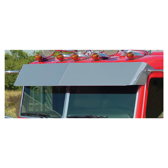 12 Gauge Customs 13.5 Inch Stainless Steel Blind Mount Visor For Peterbilt