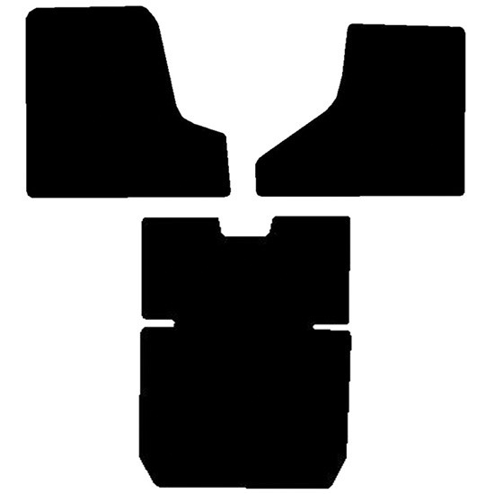 Black Front & Middle Sleeper Floor Mats For Freightliner Cascadia With Manual Transmission