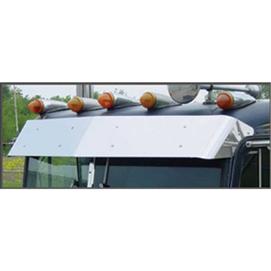 Turnpike Truck Trim 11 Inch Stainless Steel 2 Piece Drop Visor For Peterbilt 359