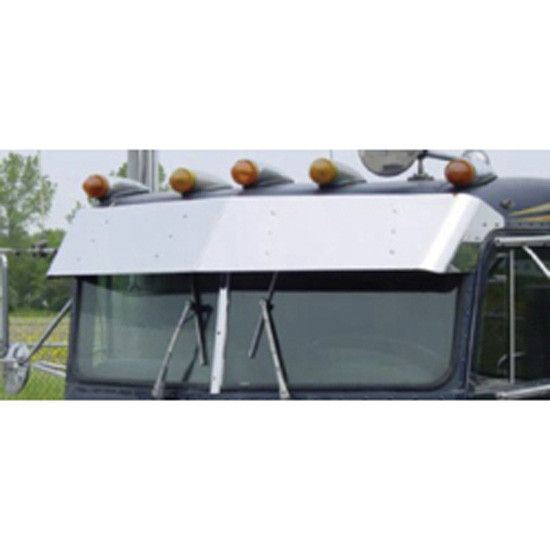 Turnpike Truck Trim 13 Inch Stainless Steel 2 Piece Drop Visor For Peterbilt 359