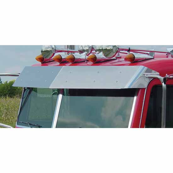 Turnpike Truck Trim 11 Inch Stainless Steel 2 Piece Drop Visor For Peterbilt