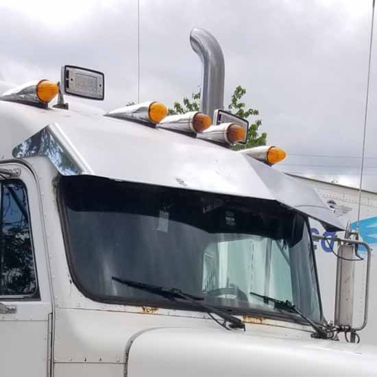 Turnpike Truck Trim 11 Inch Stainless Steel Drop Visor For Peterbilt 300 Series