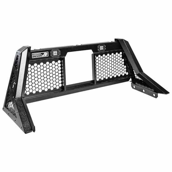 Size 5 Beast HD Open Mesh Smooth Black Aluminum Cab Rack W/ Window For Ford F-Series Super Duty