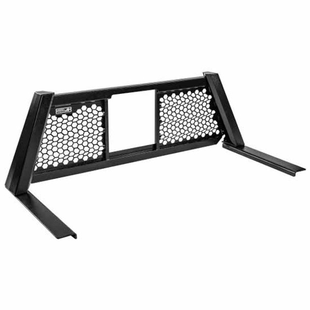 Size 4 Smooth Black Aluminum Cab Rack W/ Open Wave Honeycomb Mesh, Window
