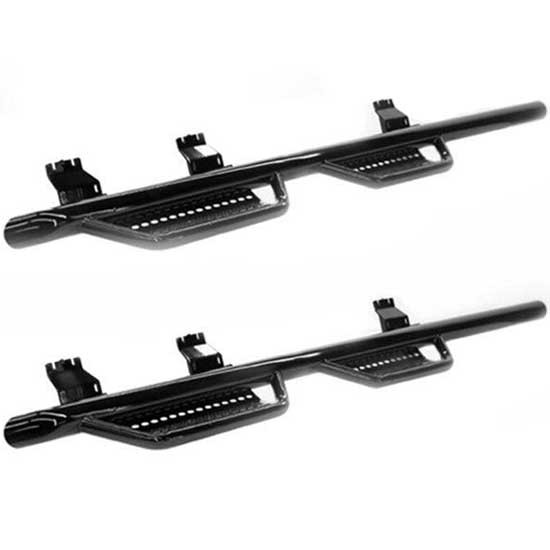 Black Steel Wheel To Wheel Running Bars W/ 4 Steps For Ford F150 Crew Cab 2015 - 2020