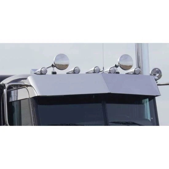 Peterbilt 14 Inch Stainless Steel Drop Visor For Models W/ Door Mounted Mirrors