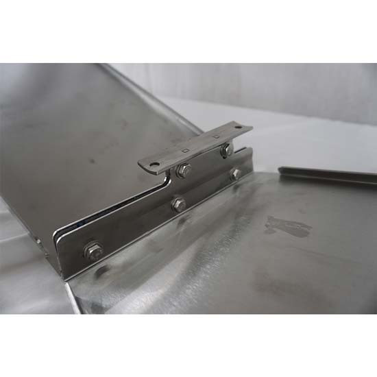 14 Inch Stainless Steel Bowtie Visor For Peterbilt Ultra, Flat Tops W/ Cab-Mounted Mirrors