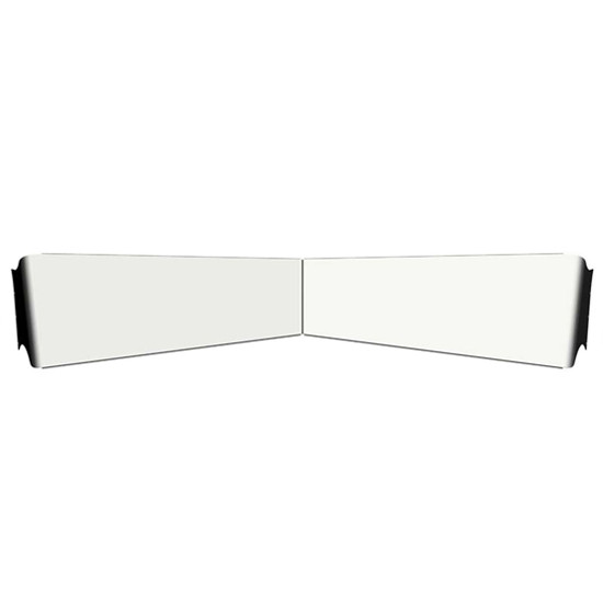 12  to 8 Inch 304 Stainless Steel Paintable Reverse Bowtie Visor For Peterbilt 378, 379, 388, 389