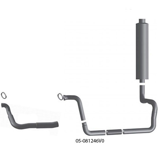 BESTfit 3.5 Inch ID Inlet 4 Inch OD Outlet Aluminized Multi-Bend 2 Piece Turbo Down Pipe For Ford L With L10 Cummins