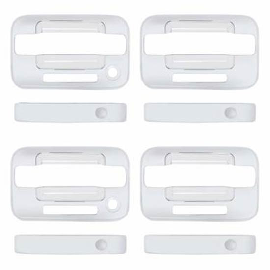 Chrome Door Handle Cover Set For 2004 & Newer Ford F-150 4 Door Models W/ Keyless Entry