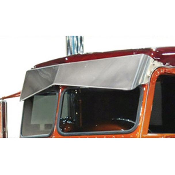 Peterbilt 359 12 To 8 Inch Stainless Steel Bowtie Drop Visor, Side Mount