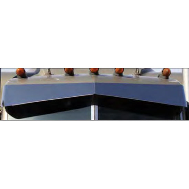 12 Inch Stainless Steel Bowtie Drop Visor For Peterbilt 378, 379 & 389