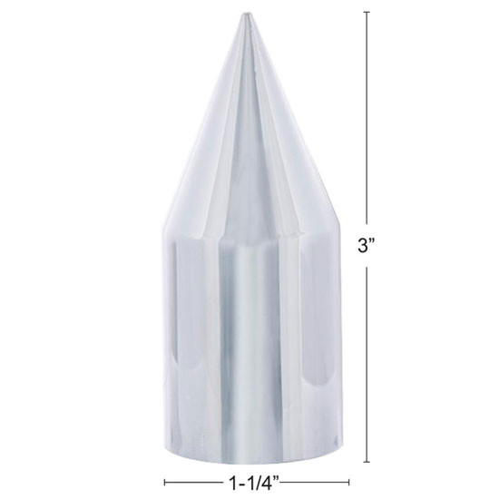 Chrome Spike Push On Nut Cover, 21 MM X 3 Inch For Ford F150, F-250. F-350