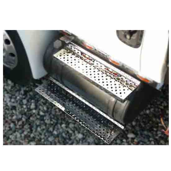Turnpike Truck Trim 32 Inch Stainless Steel Lower Fuel Tank Step W/ Punched Tread For International 4000 Series W/ D Style Fuel Tanks