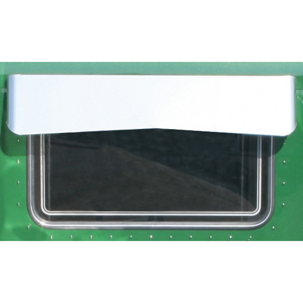 CSM 42 X 9 Inch SS Bowtie Rear Window Visor For Kenworth, Peterbilt