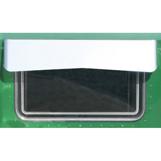 42 X 9 Inch SS Bowtie Rear Window Visor By CSM For Peterbilt & Kenworth