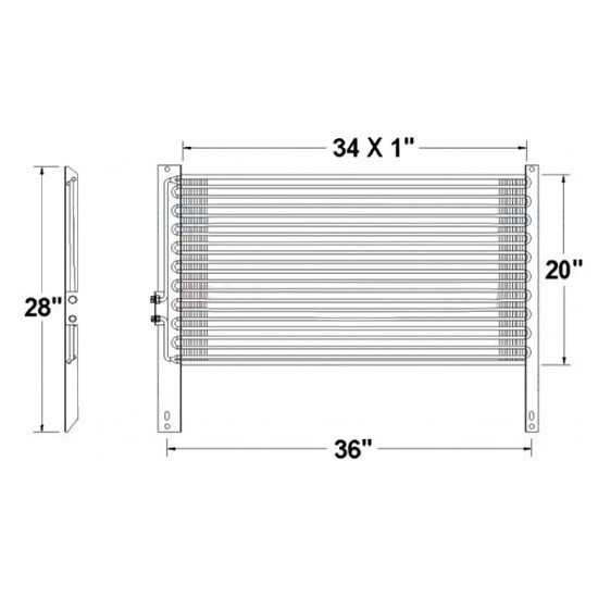 BESTfit AC Condenser 34 X 20 Inch For International 9000 Series