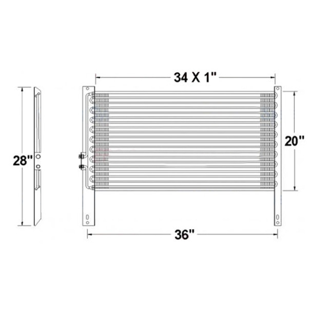 BESTfit AC Condenser 34 X 20 Inch For International 9000 Series