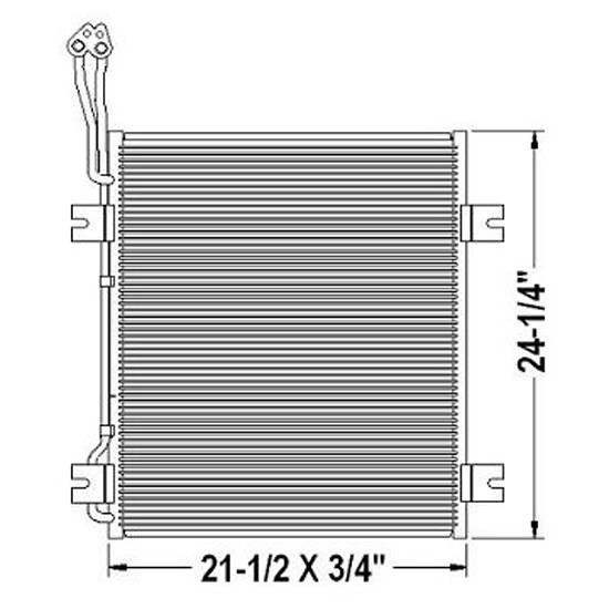 BESTfit AC Condenser 20.375 X 24.25 Inch For International 5000, 7000, 8000, TranStar, 9200, 9400 & 9900