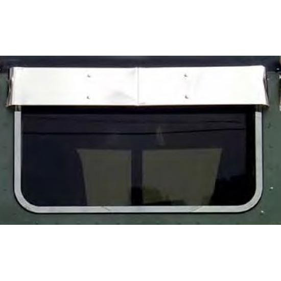 Roadworks 7.5 Inch Stainless Steel 2 Piece Rear Window Visor For Peterbilt 300 Series Day Cab