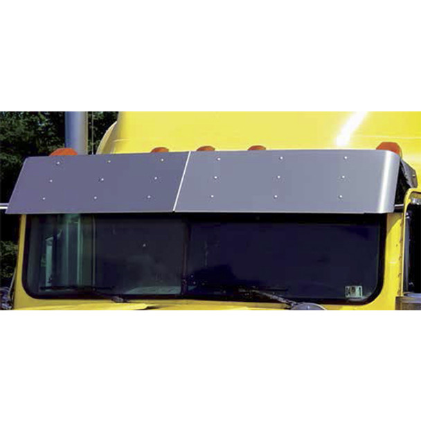 Roadworks SS 13.5 Inch Straight Style Drop Visor, Standard Mount For International 9300, 9400