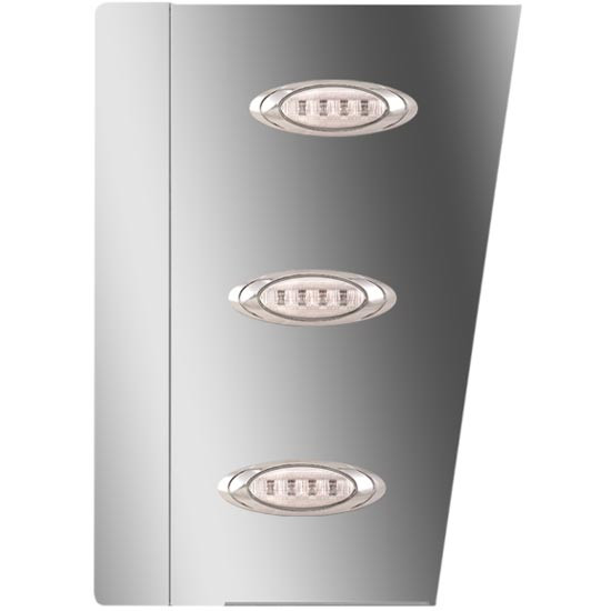 Stainless Steel Cowl Panels W/ 6 P1 Amber/Clear LEDs For International 9900iX 1999-2011