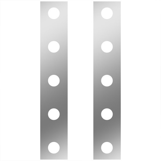 Stainless Steel Front Air Cleaner Panels W/ Fairings, 10 - 2 Inch Light Holes For International 9900iX