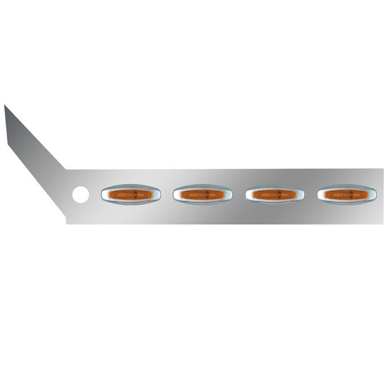 Stainless Steel Cab Panels W/ 16 Amber Crew LEDs For International ProStar W/ Heater Plug 2008-2018