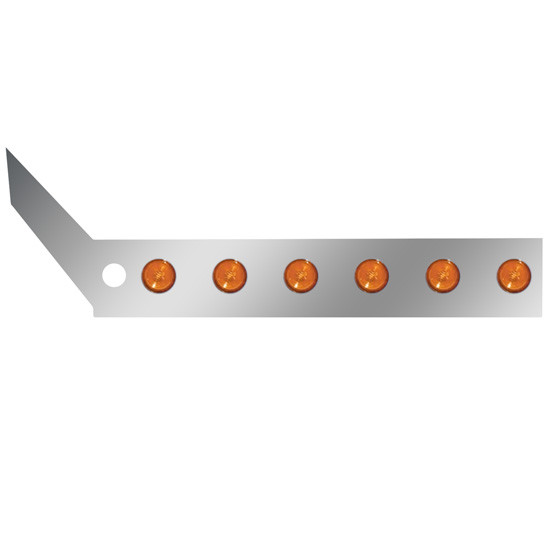 Stainless Steel Cab Panels W/ 24 Amber 2 Inch Flat LEDs For International ProStar W/ Heater Plug 2008-2018