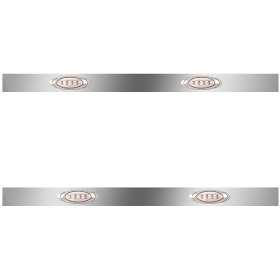 Stainless Steel Cab Panel W/ 2 Amber M1 LED Lights For International 9200I Short Hood - Pair