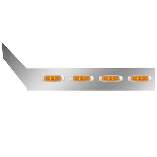 Stainless Steel Cab Panels W/ 16 Amber Super Nova LEDs For International ProStar W/ Heater Plug