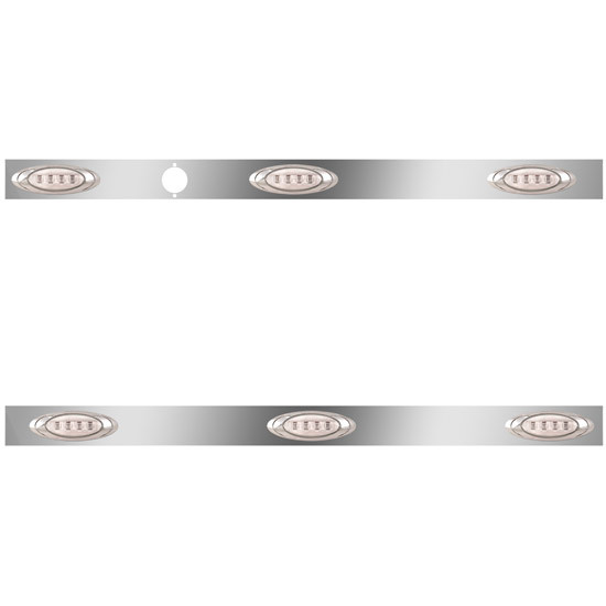 44 Inch Stainless Steel Cab Panels W/ Block Heater Plug, 6 P1 Amber/Clear LEDs For International 9300