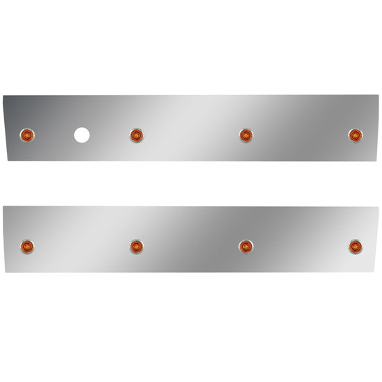 25.75 Inch 304 SS Angle-Under Cab Panels W/ 8 Bullseye Amber/Amber LEDs For International 9900i/ix