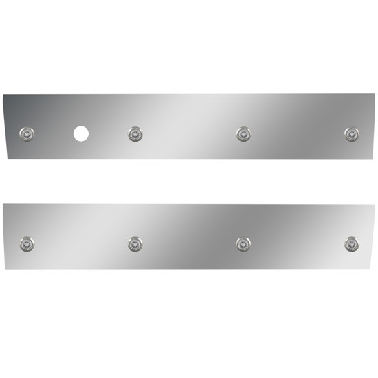 25.75 Inch 304 SS Angle-Under Cab Panels W/ 8 Bullseye Amber/Clear LEDs For International 9900i/ix